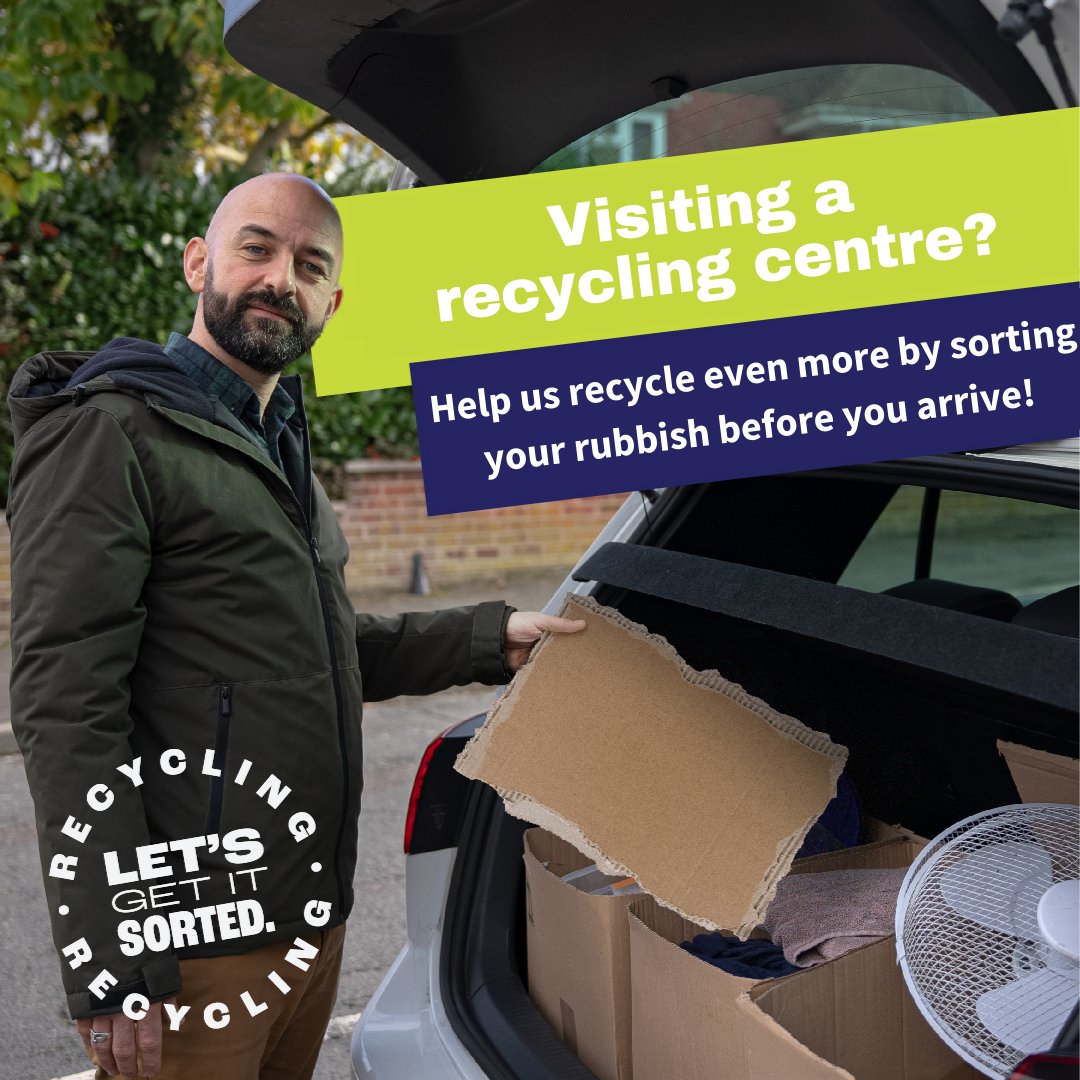 Kent_cc's tweet photo. Spring cleaning? If you're visiting one of our Recycling Centres over Easter, don’t forget to sort your items before you arrive. This will save you time and help us recycle more paper, card, plastic, textiles, electrical items and more! #LetsGetItSorted #KentRecycles https://t.co/fA11aUVfKE