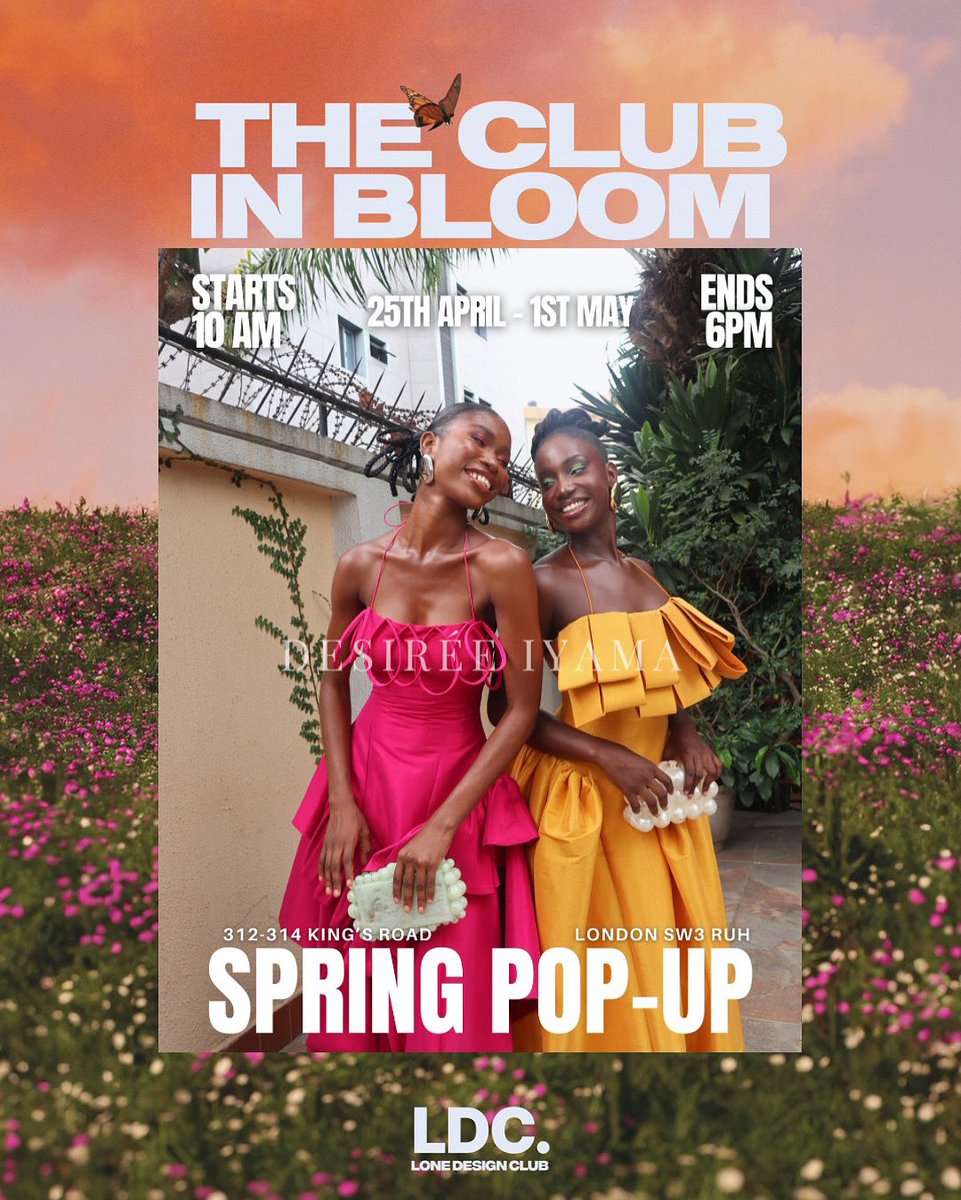 DesireeIyama's tweet photo. Excited to announce the 2nd edition of our London Spring Pop-Up with @lonedesignclub in Chelsea ๐ธ๐ท we look forward to seeing you there!
312-314 KING'S ROAD, SW3 RUH
25TH APRIL - 1ST MAY
10AM - 6PM DAILY
#DesirรฉeIyama #SpringPopUp #London https://t.co/xEwk00XkvK