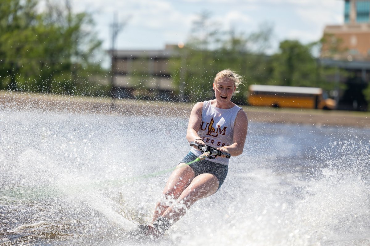 The best is quite literally on the bayou 🌊 Fun facts about ULM Water Ski: • They can be found practicing in the bayou right here on our campus • ULM hosted the first National Intercollegiate Water Ski Championship in 1979 • The team has won 29 National Championship Titles