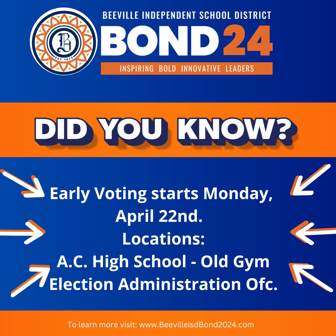 BeevilleISD's tweet image. Did You Know?

#BEEInformed #EarlyVoting #Bond24 #BEEtheKICK