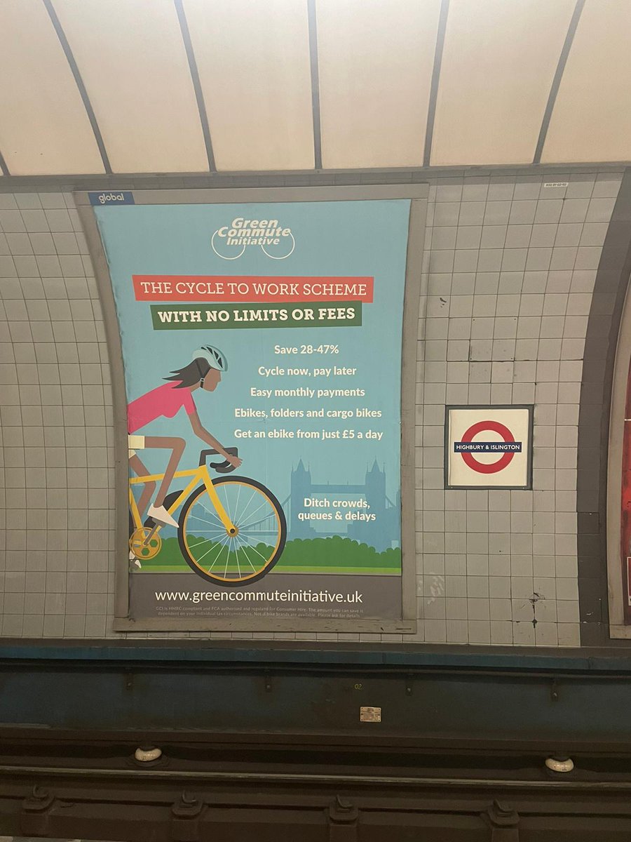 Wow, @greencommuteuk tube ads! Great to see bike brands advertising in places where people will be thinking about their transport options.