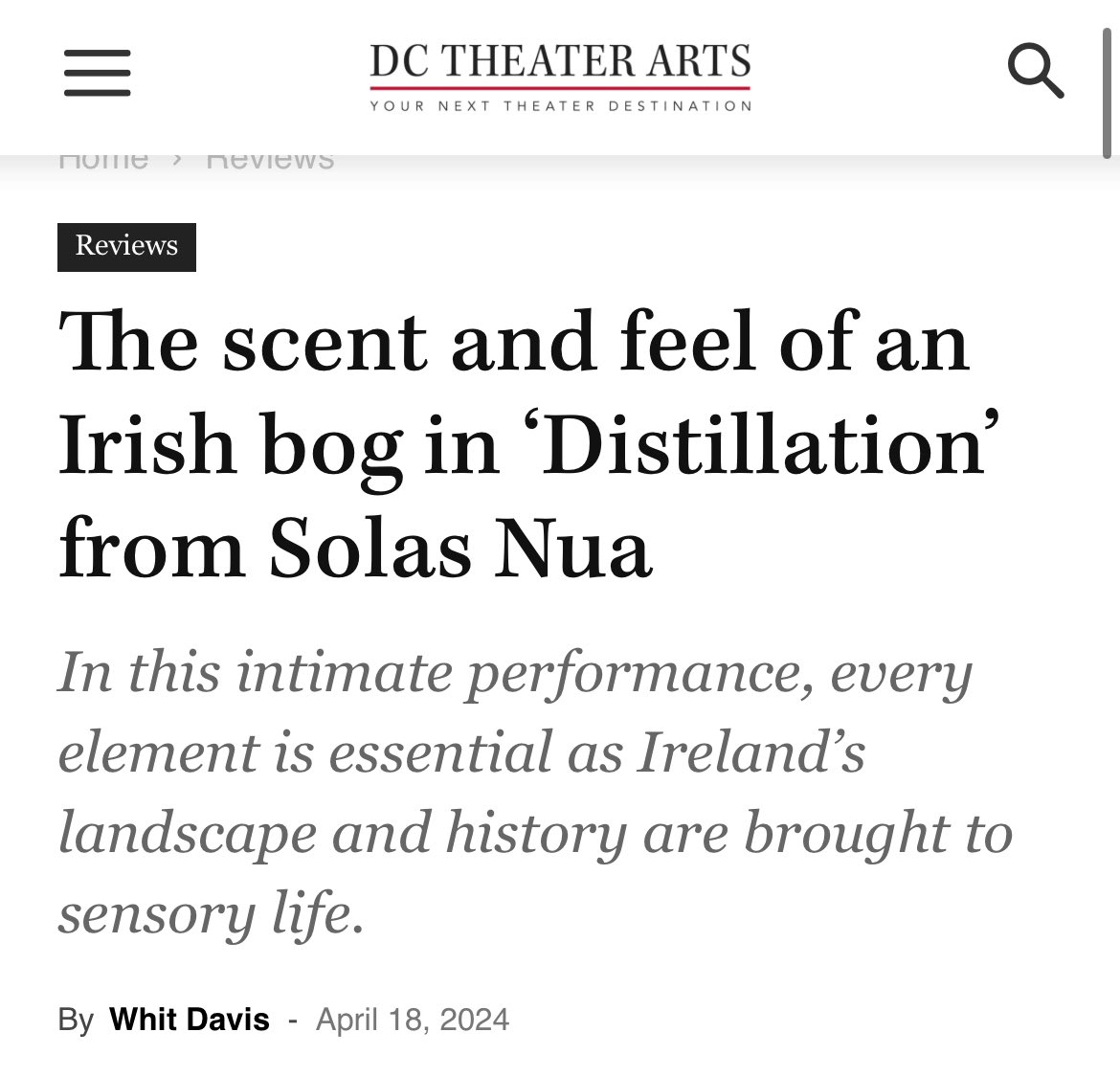lukecasserl's tweet image. Thanks to @dctheaterarts for this thoughtful review of #Distillation currently playing in Washington DC @EatonWorkshop 

Co-produced by @Solasnuacht @AbbeyTheatre, and generously supported by @culture_ireland