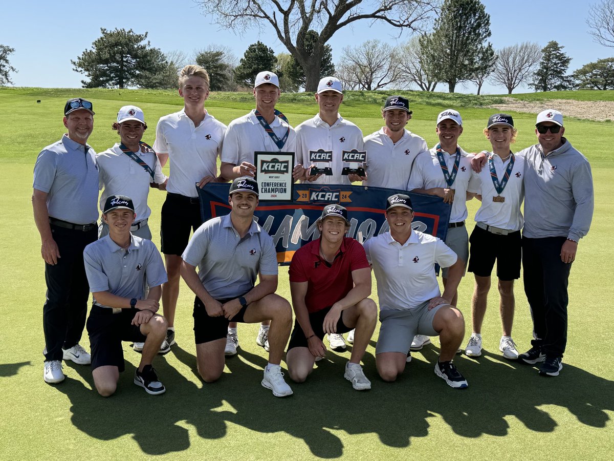 FriendsFalcons's tweet photo. Ladies and Gentlemen, your 2023-24 KCAC Men's Golf CHAMPIONS!!!
#TalonsUp #HonorGod #FriendsGolf https://t.co/gX3EedkeMU