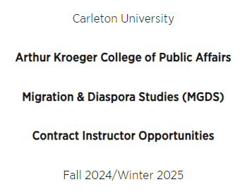Applications now being accepted for Contract Instructor positions with @MDSCarleton. Full details and requirements here: carleton.ca/mds/our-people… 🗓️Deadline for applications: 6 May 2024 @FPACarleton @CU_FASS