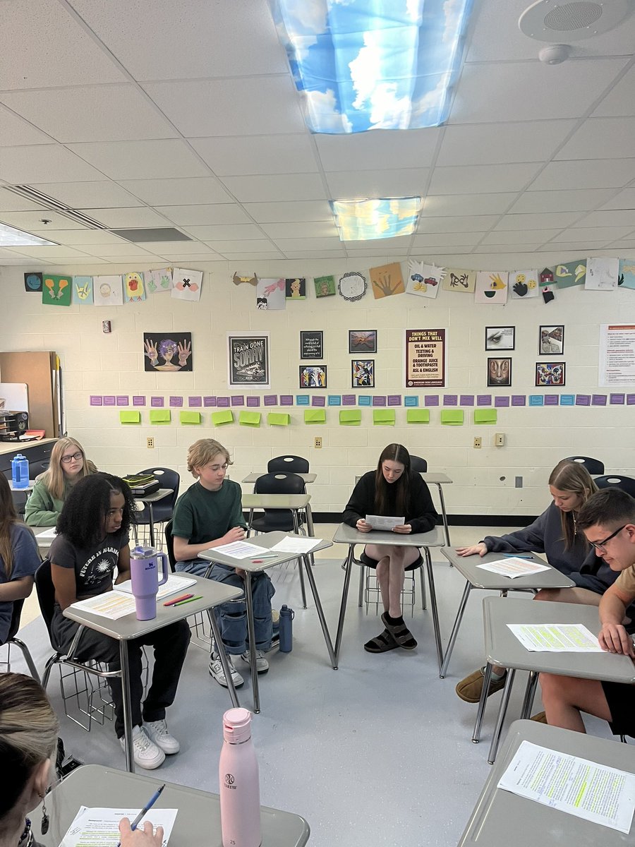 Shoutout to our <a href="/EAST_HAWKS/">Lakota East High</a> English department.ASL3 Ss participated in Socratic seminars. Ss did an amazing job annotating &amp; referencing the text, and having meaningful/respectful dialogue.Their experience in English classes made this a seamless. <a href="/Dave_Honhart/">Dave Honhart</a> @schmaltz_lisa