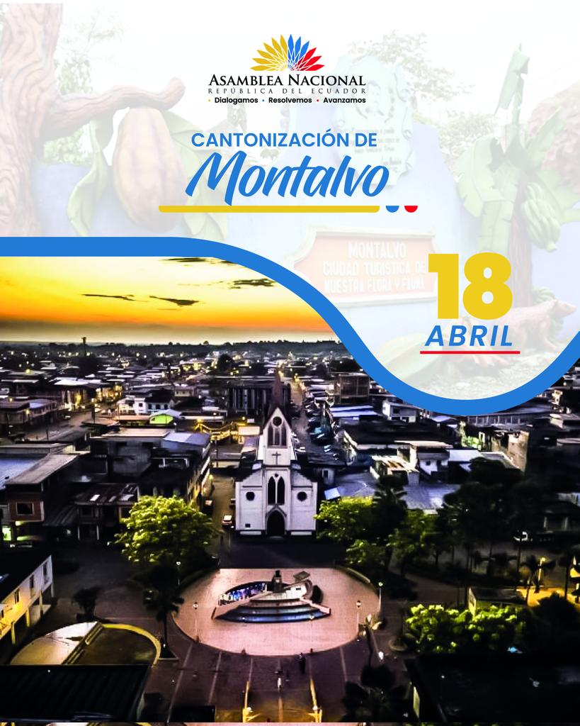 #Montalvo fue fundado como cantón de #LosRíos el #18DeAbril de 1984, es productor de cítricos y de arroz. Sus tradiciones, música y la alegría de su gente lo convierten en un gran destino. ¡Viva Montalvo!