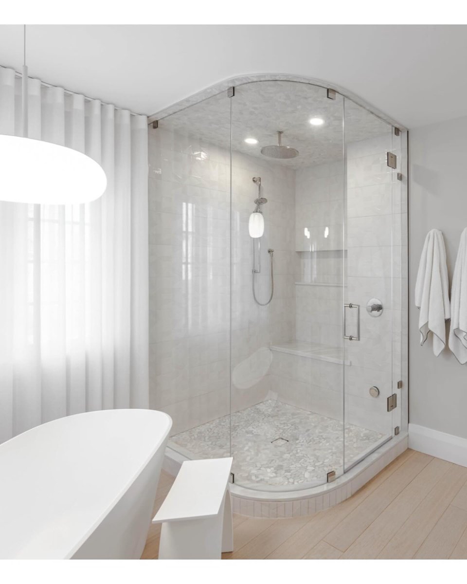 OakvilleKitchen's tweet photo. Featuring a custom
@niagaraartcraft
vanity with a marble countertop, a gorgeous custom curved steam shower, engineered white oak flooring and a luxurious
@Vanda_Baths
free standing bathtub.

@QuartzCo
@HouseOfRohl
@sstileandstone
#ContinentalGlass https://t.co/zQ4ex7iTV5