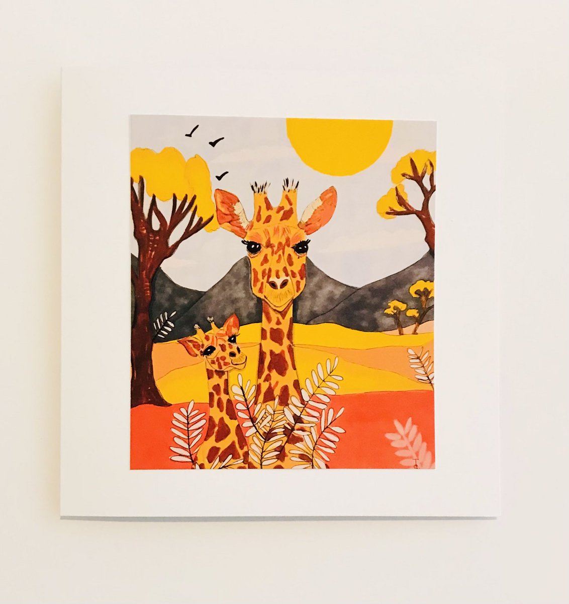 Handmade greetings cards from my original watercolours!Whether you want one? Or a set of four? Or maybe a card, a bookmark and a tag? If you're a stationery addict - maybe you'd like a notepad/notebook? Message me or check out my folksy.com/shops/acanvasa… #MHHSBD #giraffes
