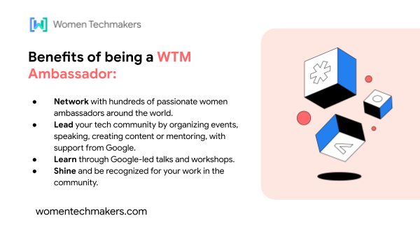 Calling all tech queens! Join @WomenTechmakers in our mission to make tech awesome for ALL women!

How? Through events, talks, mentoring – basically, everything to help women in tech crush it!

Join the movement and be part of something amazing! Apply now: goo.gle/42IgXU7