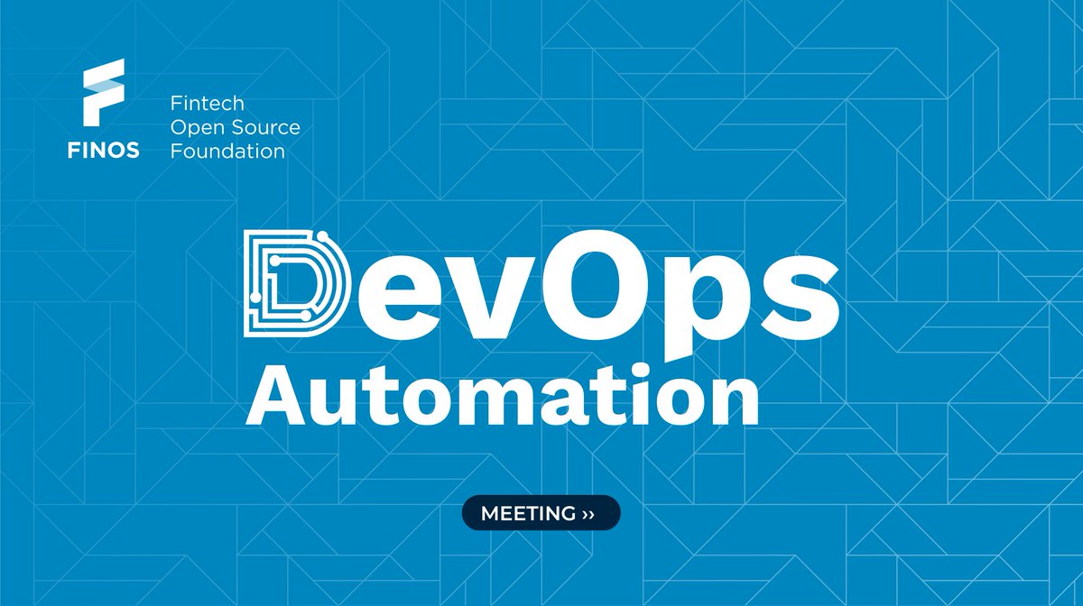 ⏰ In 30 min - Join the #DevOps Automation SIG - Solving common engineering problems by providing a continuous #compliance & assurance approach to DevOps in #banking bit.ly/3JnUpj6 #opensource #fintech #bankingtech #financialservices