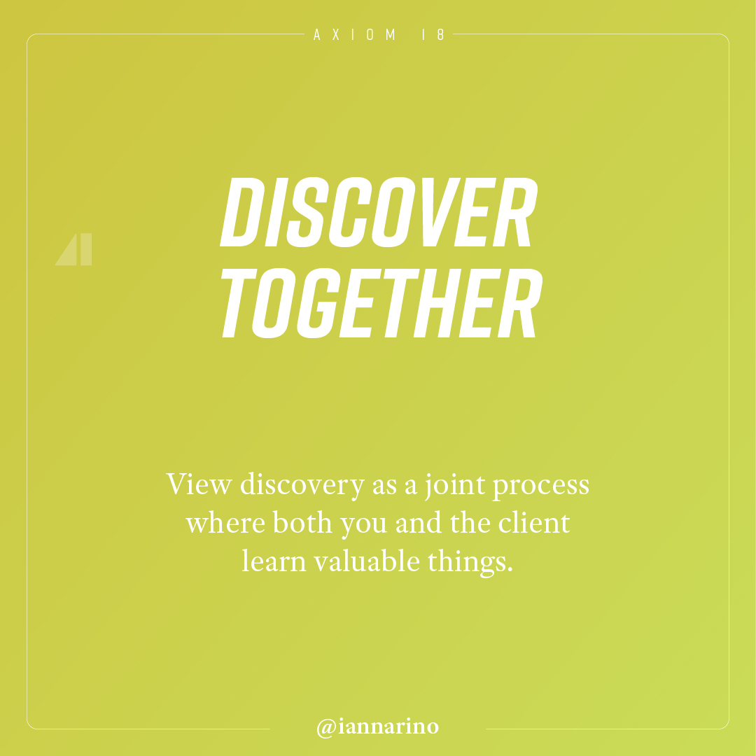 View discovery as a joint process. #discovery #salestips