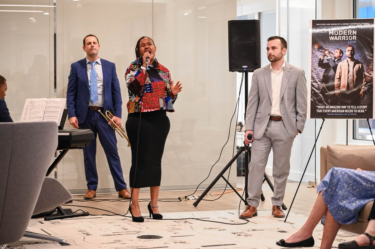 Dominick83's tweet photo. Last week in D.C., we previewed @ModernWarLIVE for mental health, veteran, arts, and social justice leaders. Among others, thank you to Principal Deputy Assistant Secretary @tomcoderre from @samhsagov 
 and longtime friend / supporter @maffyfitz 
 from @_ALLRISE_ for joining us! https://t.co/n56kqLUxsx