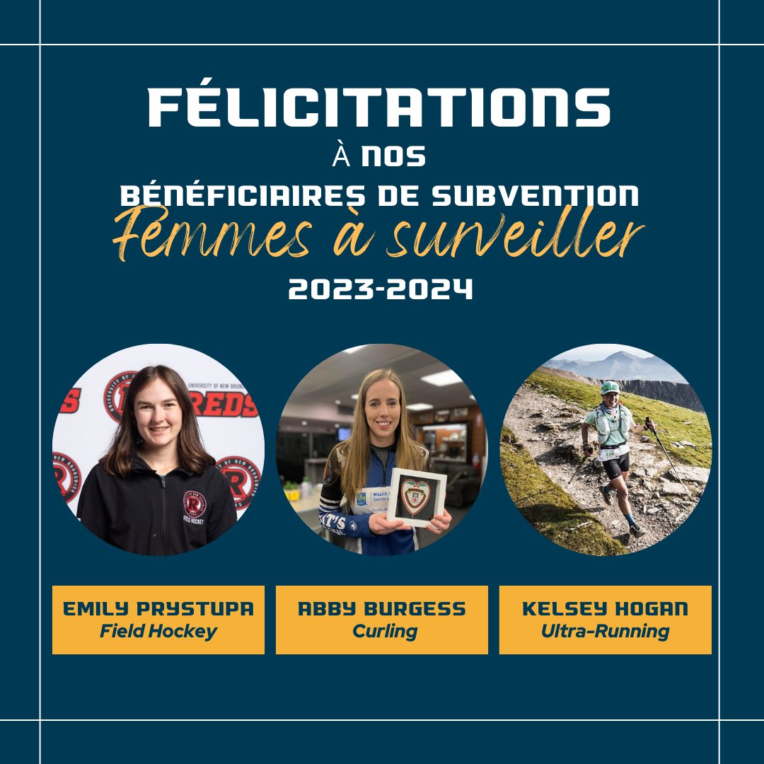 Félicitations à nos bénéficiaire de la subvention Femmes à surveiller 2023-2024! Elles ont reçu une subvention pour la poursuite de sa formation d'entraîneur et d'opportunités de développement professionnel. 

Consultez le lien ci-dessous: coachnb.ca/fr/femmes-a-su…
