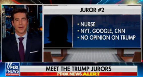 Jesse Watters intimidates a seated juror, Trump posts about it, the juror today asks to be excused, and is — this is jury intimidation. Trump needs to face sanctions on the gag order. Jesse Watters should be held accountable
