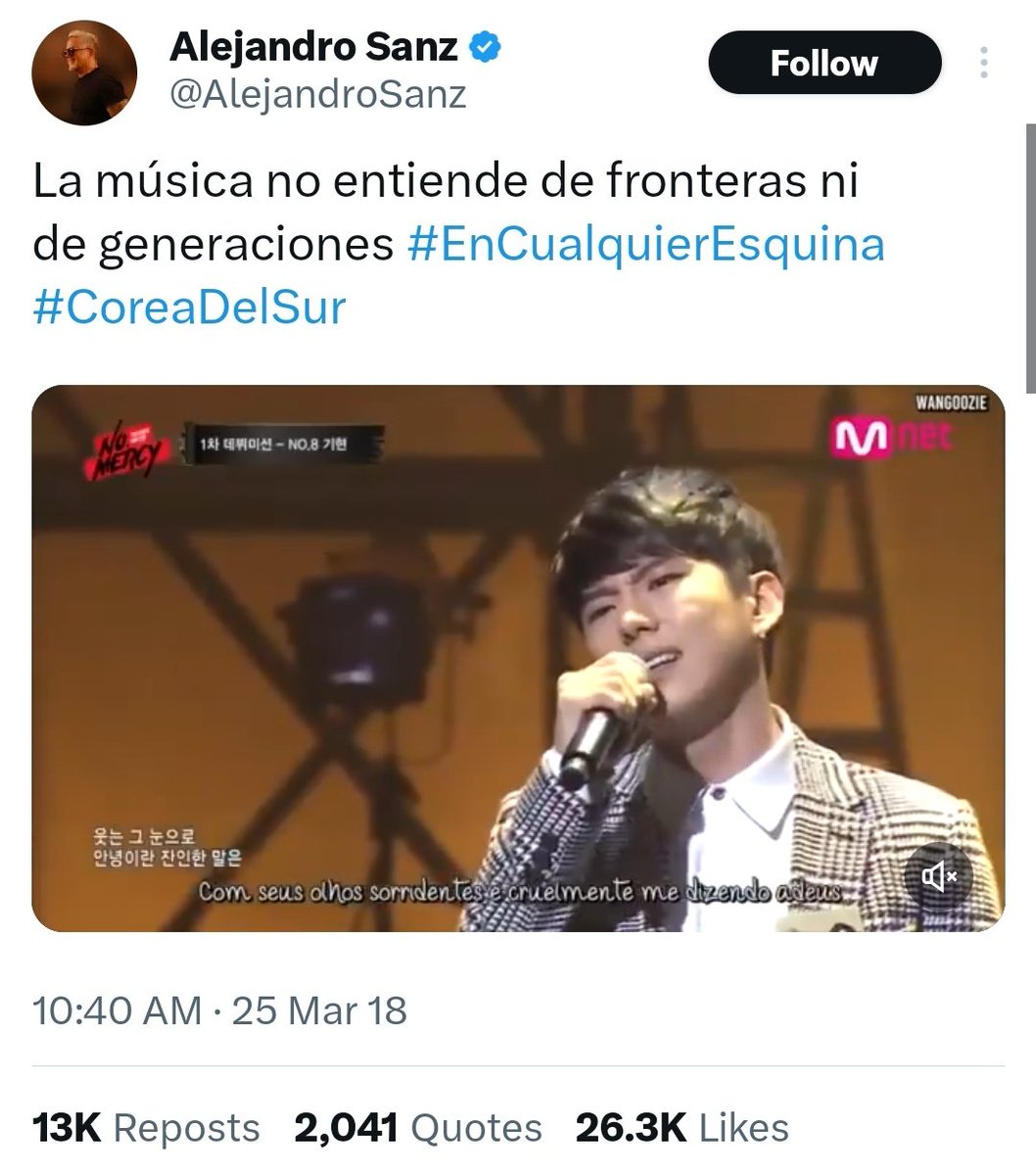He went so viral that even Alejandro Sanz the Spanish singer of the version 'Y si fuera ella' noticed him acknowledging that music knows no frontiers or generations 👏🏻👏🏻