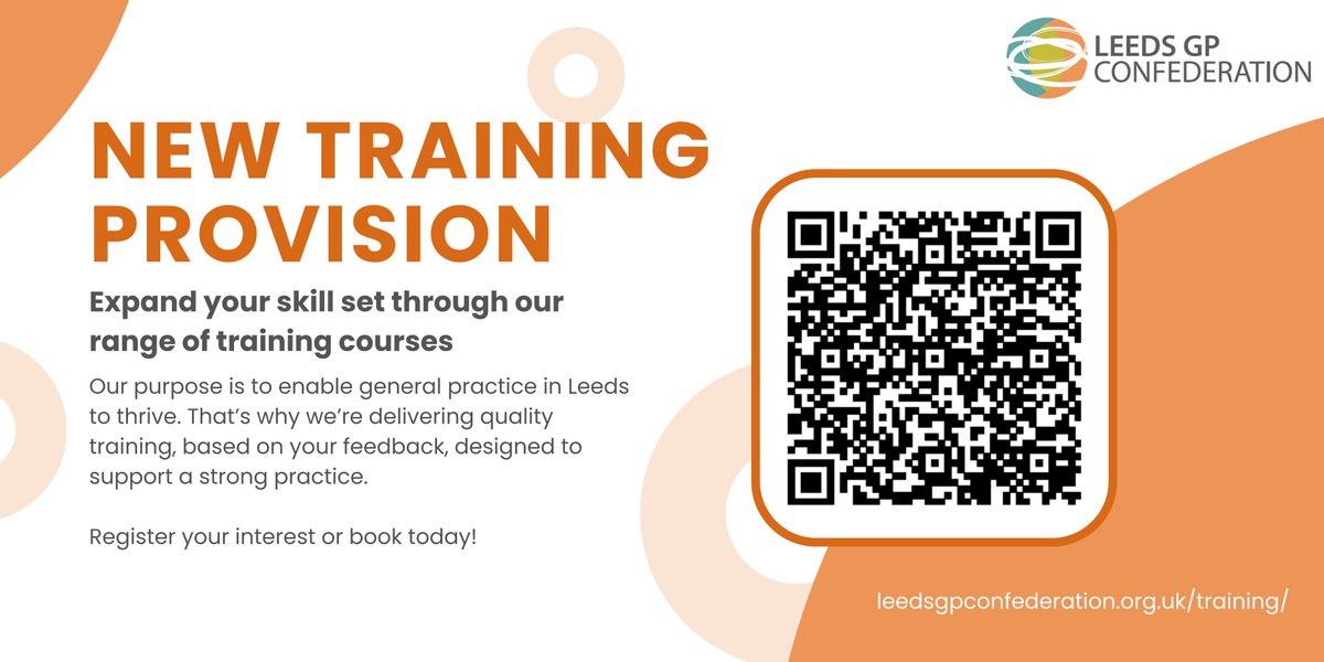 We’re committed to delivering bespoke training at a time that’s right for you. That’s why we’re excited to announce that we have brand-new dates for our training courses! Book now to save your space 👇 leedsgpconfederation.org.uk/services/train…