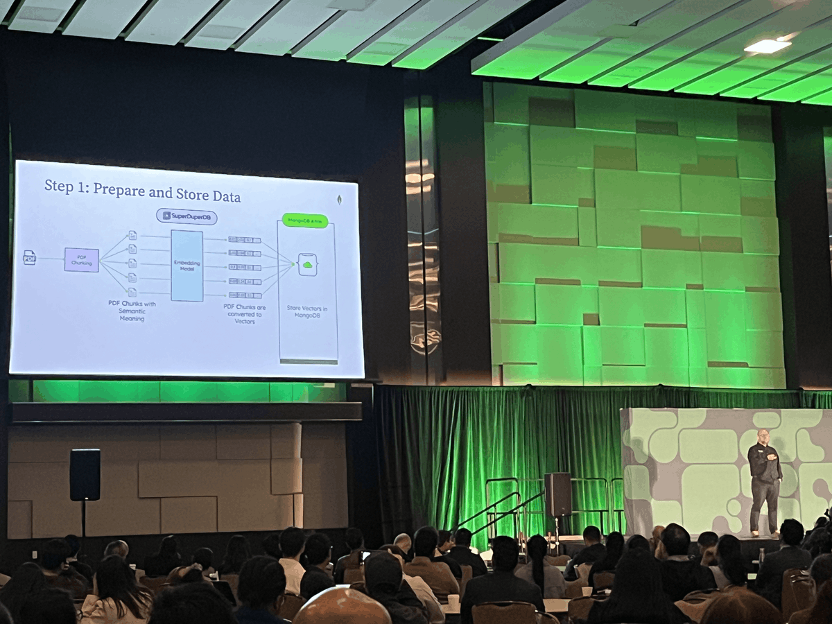 jaysojitra13's tweet photo. 🚀 Unveiling the Future: #MongoDBLocal Toronto showcased groundbreaking innovations! From Gen AI support to the MongoDB Migrator Tool and Vector Search, MongoDB is redefining data management. Join the revolution! 
#MongoDB #DataInnovation #GenAI 🌟🔍 https://t.co/jHV0r5Nqiu