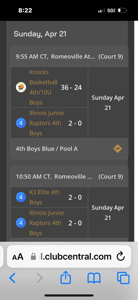 Weekend game schedule for the 4th grade squad!! Let’s go!!!!