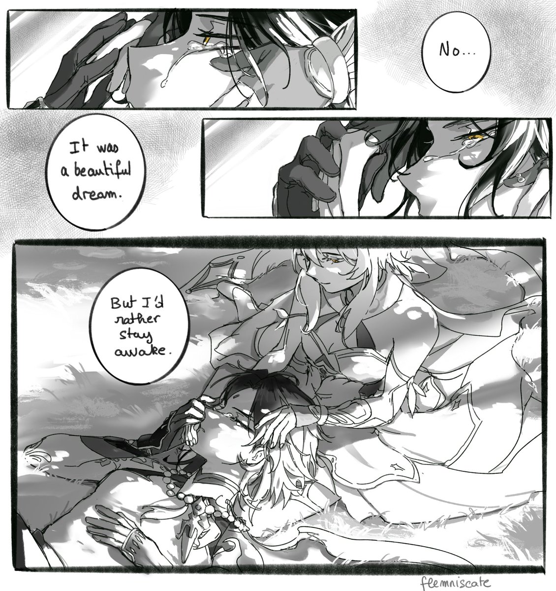 "Perhaps were I to see you in the waking world, I would find the answer"
#魈蛍 #xiaolumi 