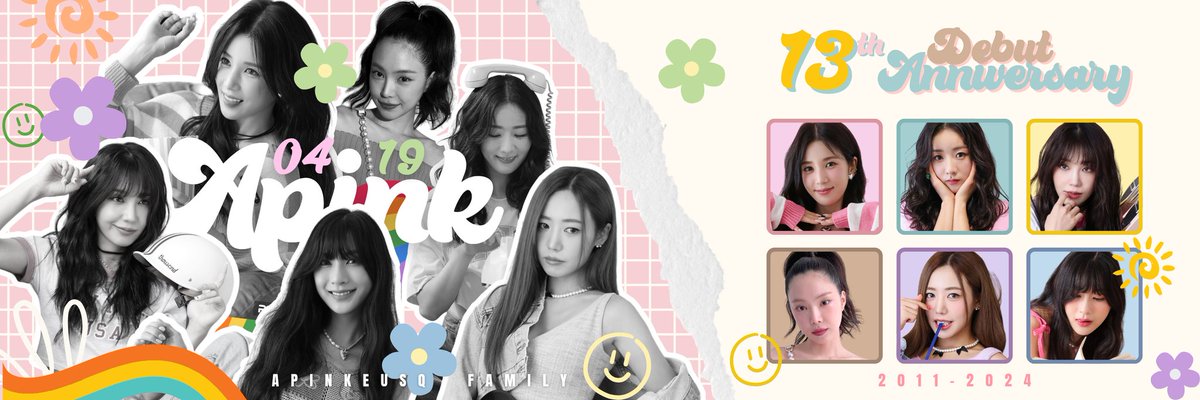 🌈🌸 ⊹ Today marks a remarkable milestone as we celebrate the 13th debut anniversary of APINK! As we celebrate this special day, let's come together and spread the joy by using this special twibbon. Happy anniversary, APINK!

୨ৎ bingkai.in/apink0419
#Apink_13th_Anniversary