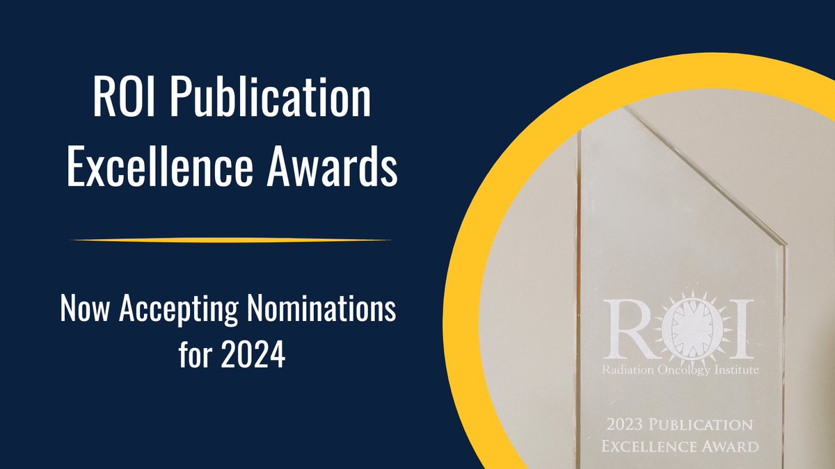 The 2024 ROI Publication Excellence Awards call for nominations is now open! Early career #RadOnc researchers can apply to win $1,500💵and be honored🏆at #ASTRO24. Visit bit.ly/ROI_Publicatio… for more information! @ARRO_org @ASTRO_org @ACROresident @S_W_R_O