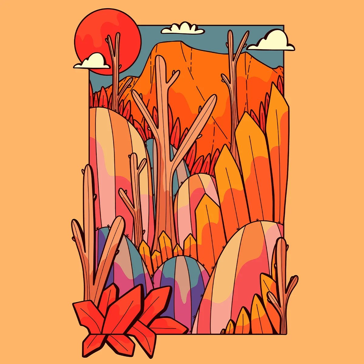 Swadetype's tweet photo. The desert plants #art #findyourthing #swadeillustration #swadeart #illustration https://t.co/1CHX4TSWpJ