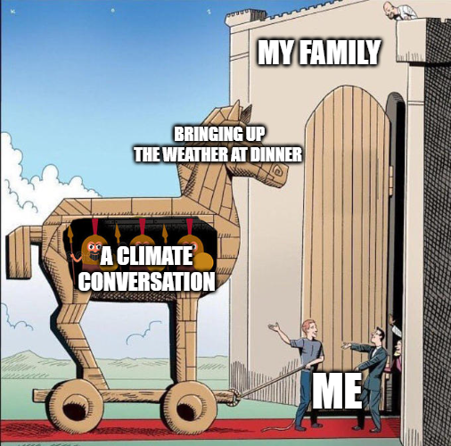 What do you get when you have good food at the dinner table and a simple ice-breaker about the weather? A three-hour climate conversation😈 👆 DON'T FORGET: Tomorrow is the last day to log your climate conversations and help us reach our goal of 25,000 at cclusa.org/conversations