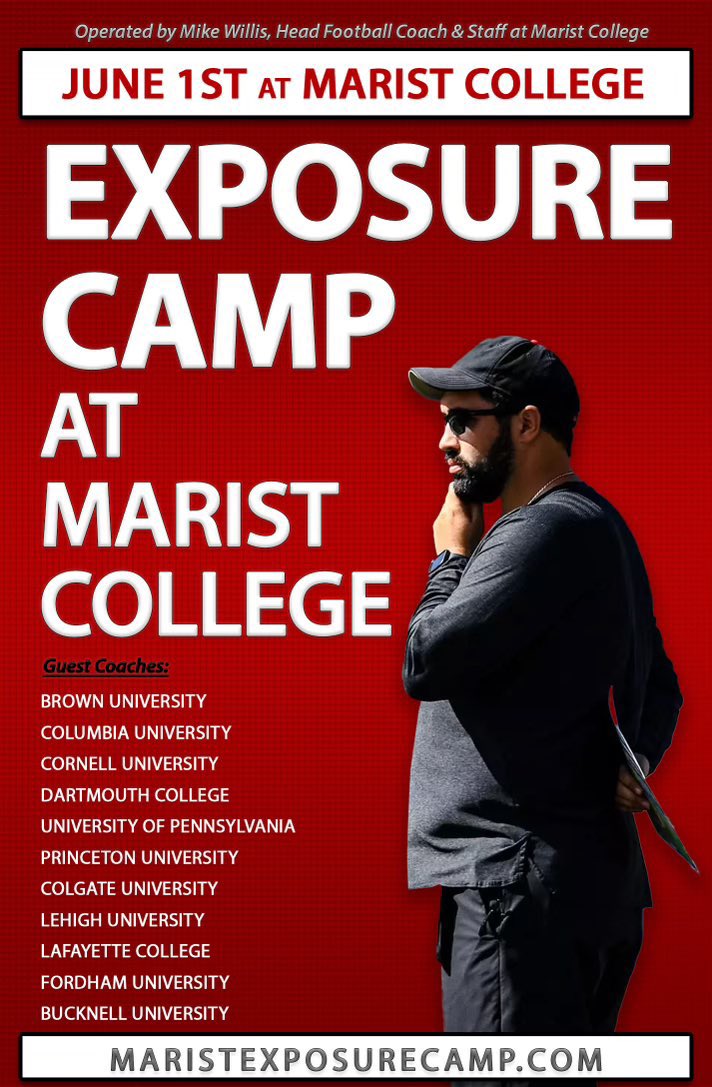 🚨Recruits🚨 Spots are filling up for Exposure Camp on June 1st here @Marist 🦊 Come work with coaches from the best schools in the nation! #2025s #2026s & #2027s can register here: maristexposurecamp.com #FoxholeGuys #LetsGoMarist #Recruiting #football