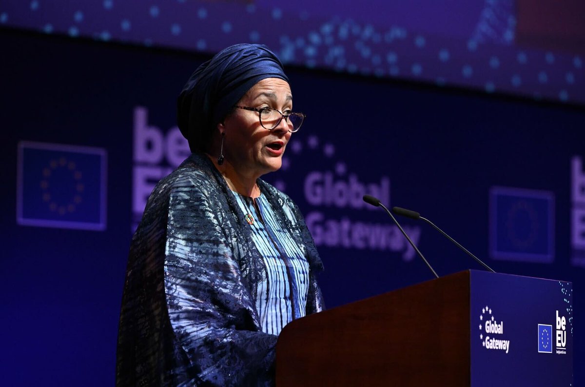 The @UN Deputy Secretary-General, @AminaJMohammed's address at EU #GlobalGateway highlighted the work of @Gigaglobal as part of harnessing the power of the digital revolution for better access, better teaching, and better skills and learning outcomes. 🌐 un.org/sg/en/content/…