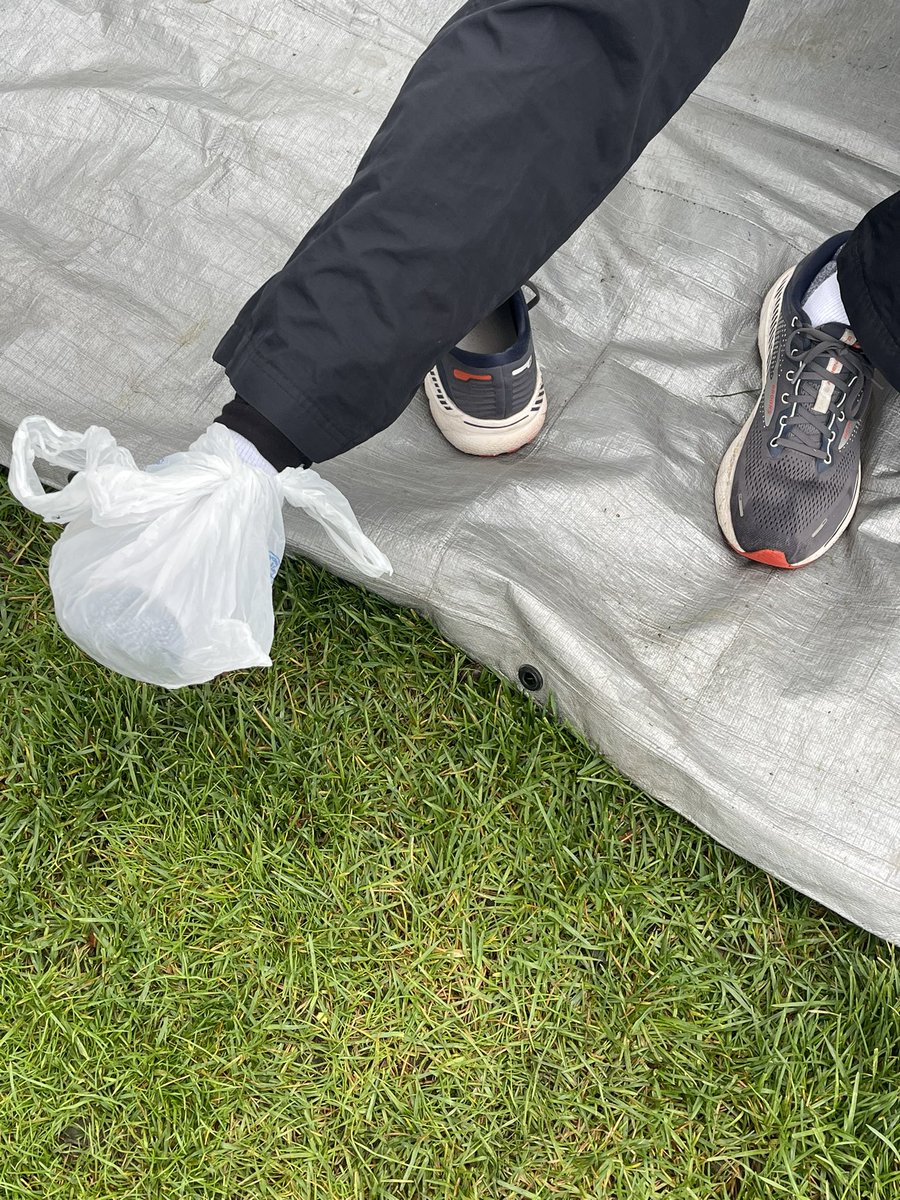 T_Sharp_'s tweet photo. You know it’s a wet day at the track when the plastic bags already have multiple purposes at 10am
#randomnessoftheday
#GoGators #SwampLife https://t.co/UHvlcvPOUY
