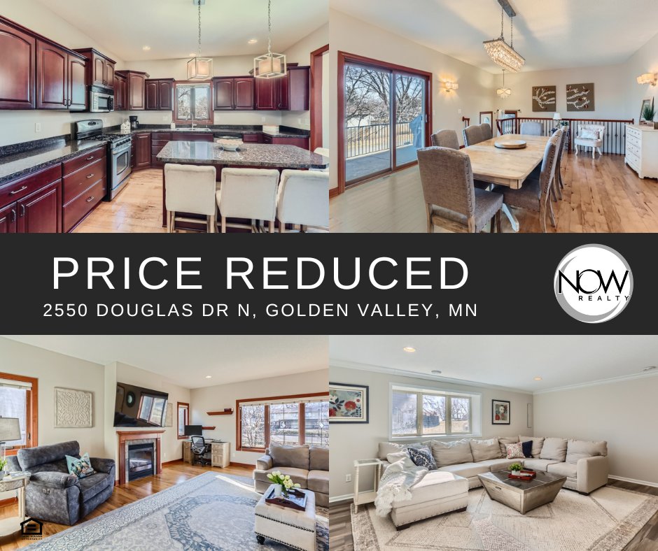 #PriceImprovement 2550 Douglas Drive N, Golden Valley, MN 55422 is now being offered at $499,900. This large 3 Bed/4 Bath, 2-level townhome feels like a single family home! Click here for more photos and listing details: nowrealty.net/homes-for-sale…