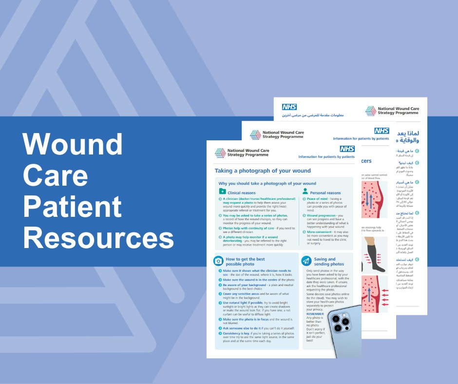 The NWCSP and Patient Experience Network (PEN) have developed a series of patient resources, covering a variety of wound care topics and based on experience and medical information: nationalwoundcarestrategy.net/wound-care-pat… #WoundCare #PatientCare #WoundHealing