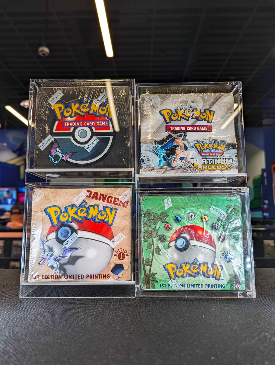 We recently picked up some iconic Pokemon Booster Boxes that are now available in shop! 👉 1st Edition Jungle 👉 1st Edition Fossil 👉 Team Rocket Unlimited 👉 Platinum Arceus