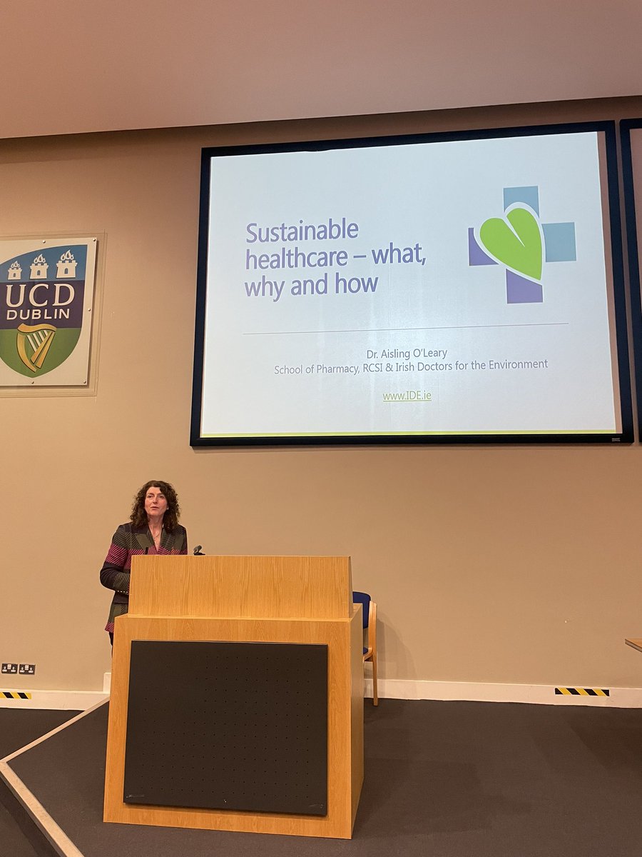Delighted to have @aisoleary72 present to us today on environmental sustainability in healthcare. Lots of ideas to progress #healthcaresustainability @IrishDocsEnv #climate