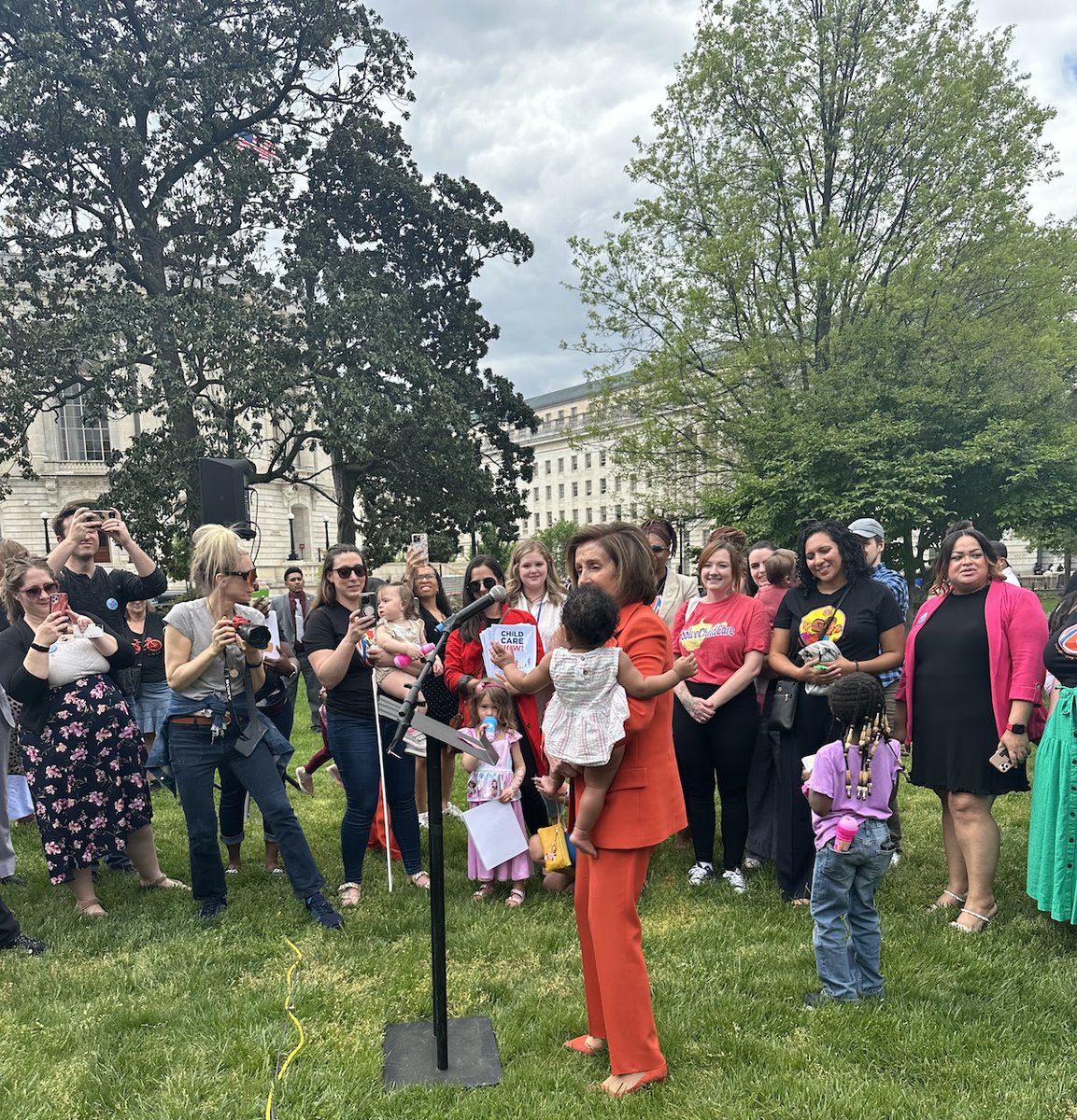 Thank you to @SpeakerPelosi for lifting #ChildCareForAll, our economy, and our entire nation!! The moms and all caregivers appreciate you more than words can describe!