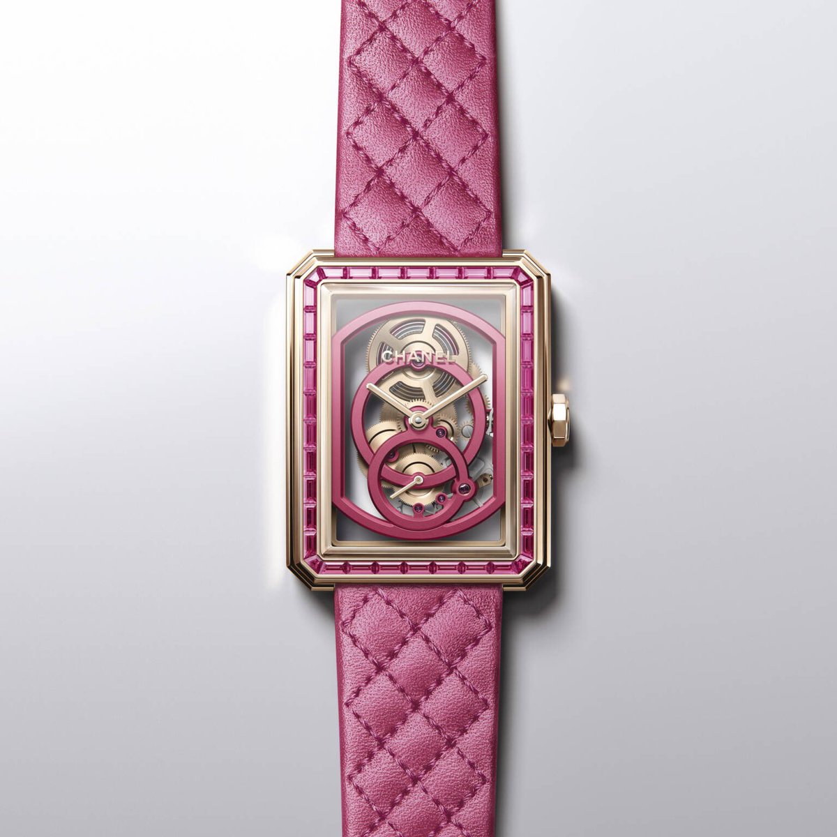 pinku_tai's tweet photo. สวยเกินจะบรรยายนาฬิกาของพส CHANEL : PINK EDITION 🩷⌚️🎀 รุ่น BOY-FRIEND Skeleton X-Ray มี 55 เรือน ส่วน J12 X-Ray  ออกมาแค่ 12 เรือนแรงม��ก 🥹 https://t.co/YdydgY131u