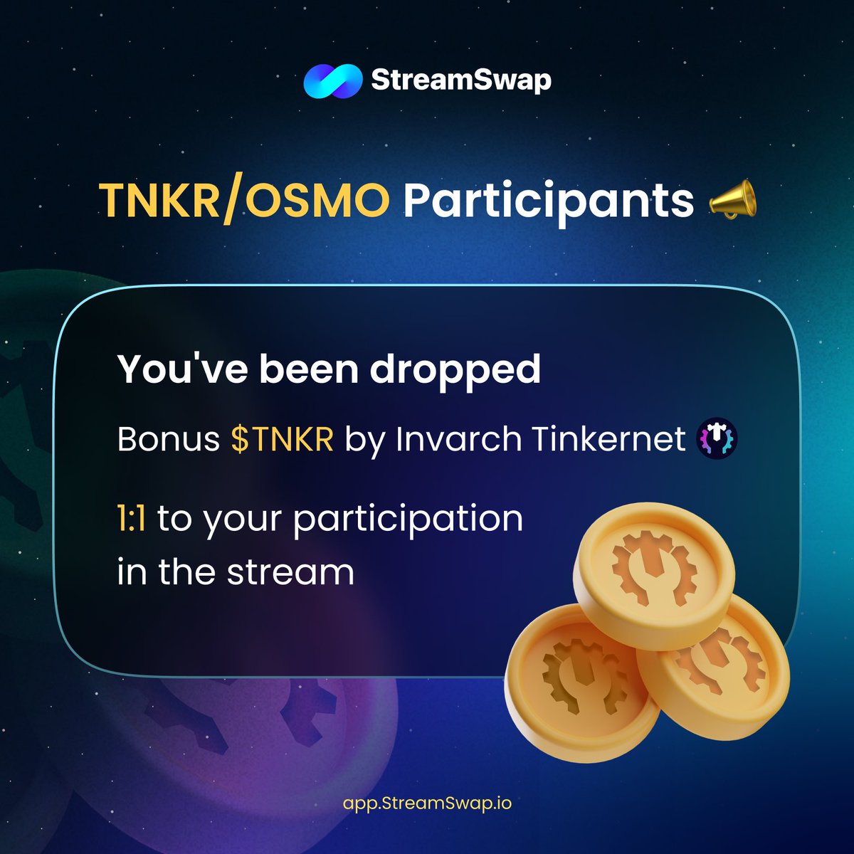 Did you know? @TinkerParachain has dropped bonus rewards, matching $TNKR / $OSMO stream contributions 1:1! 🤯 Check your accounts—no claim needed!