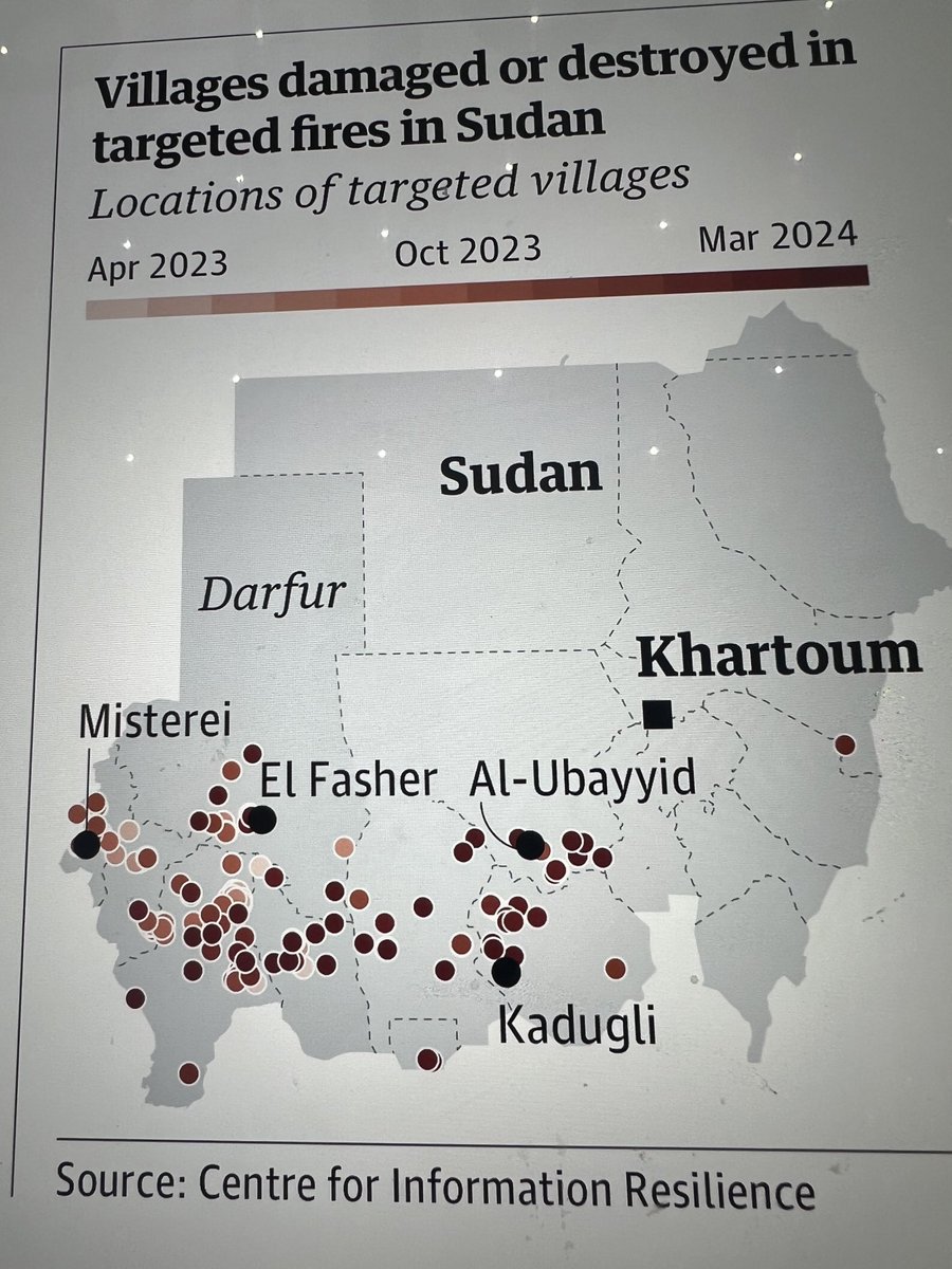 First kill and terrorise, then rape and starve and follow up with erasing the crime scene. An effective genocidal strategy I first witnessed 20 yrs ago but polished through practice. Ground zero is again #Darfur but like all evil, it spreads across #Sudan via ⁦@guardian⁩
