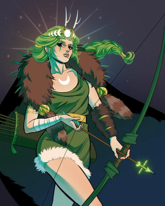 my Aphrodite and Artemis drawings from last year : ) #hades #HadesGame 