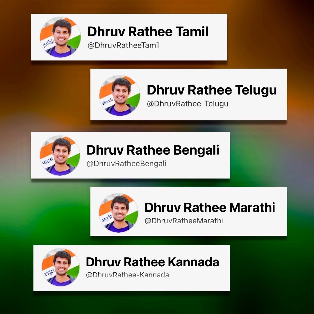 Dhruv Rathee launches his channel in 5 Major Indian regional languages.

#DhruvRathee