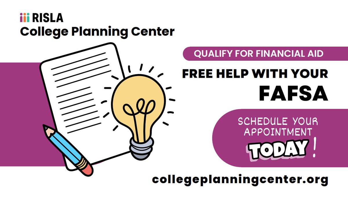 Do you qualify for financial aid for college? Fill out your FAFSA to find out, and schedule an appointment @RIStudentLoan @CPCRI for FREE completion help! Visit collegeplanningcenter.org to schedule one today.