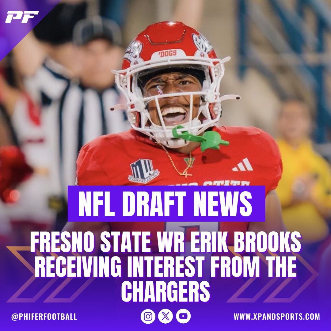 TannerPhifer's tweet photo. 🚨Fresno State star Erik Brooks shines at Chargers local day and has been receiving interest calls from multiple teams according to sources. @FresnoStateFB #NFLDraft2024 https://t.co/L8sbjwOefn