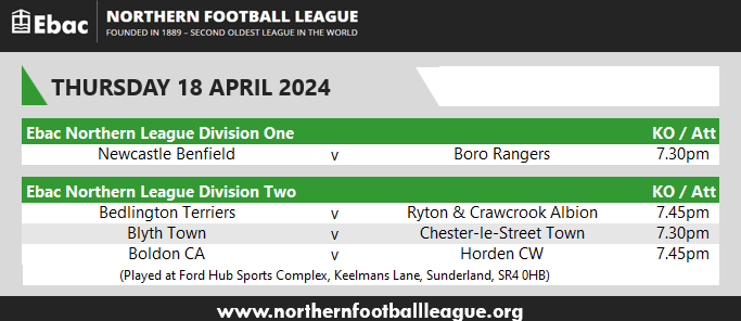 EbacNorthernLge's tweet photo. THURSDAY NIGHT FOOTBALL
Here are this evening's fixtures in the @EbacUK
Northern Football League. #ENLMatchday #NorthernLeagueFamily https://t.co/Z8StVxlDsg