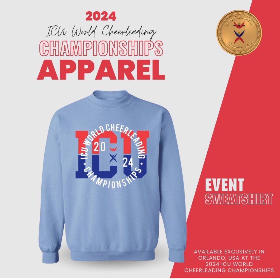 ✨️ Championships Apparel Reveal ✨️ Next up in the 2024 ICU World Cheerleading Championships Apparel Reveal is the Championships Sweatshirt Stay tuned for the rest of the apparel items that will be available exclusively in Orlando, USA at the Championships!