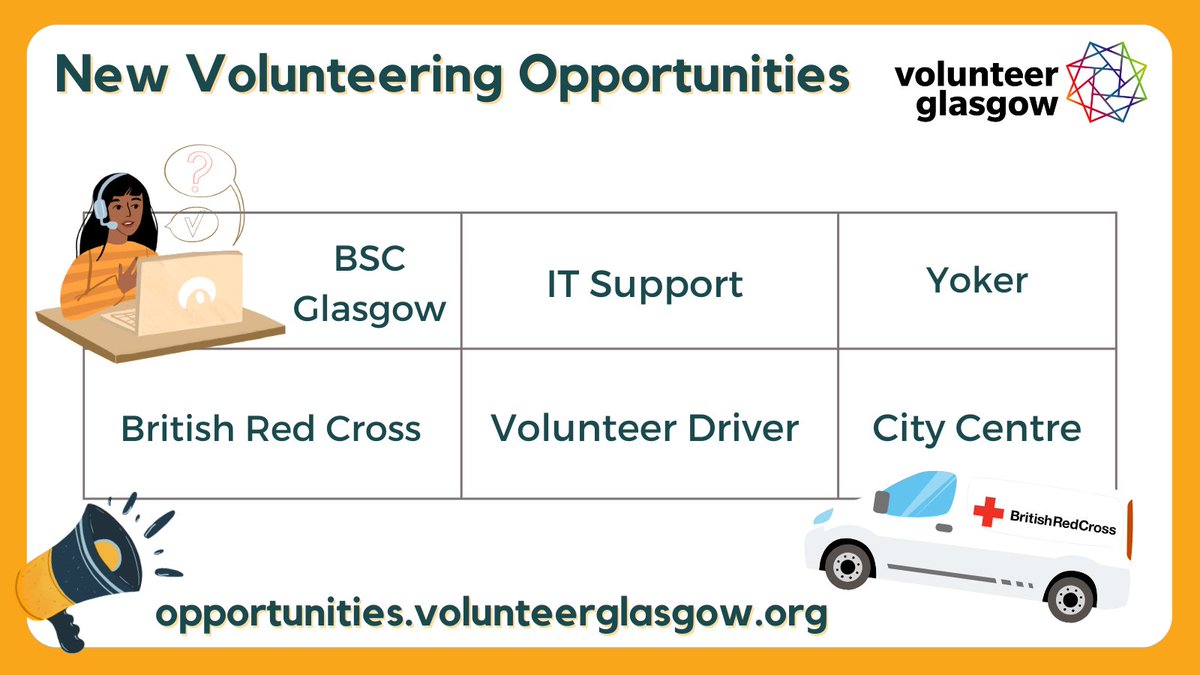 🖥️ IT Support - @BSCGlasgow - bit.ly/3xRoGUQ 🚘 Driver Volunteer - @RedCrossScot - bit.ly/4aWYVAY