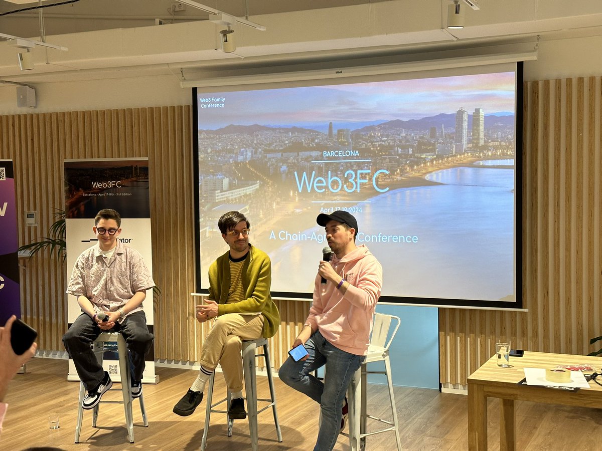 grow3ai's tweet photo. Today we are at Web3FC event organized by @Web3Family_ in Barcelona 🇪🇸

Plenty of interesting talks are fueled by engaging panels such as „The Future of NFTs” where @iammeanix and @arnausabate share their take on NFT development 🔍 https://t.co/NnDM5LZjvi