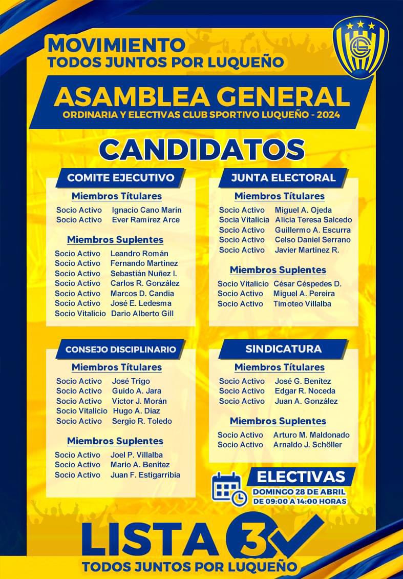 ukl1921's tweet photo. 📣Porque el 𝗦𝗣𝗢𝗥𝗧𝗜𝗩𝗢 𝗦𝗘𝗥𝗔 𝗣𝗥𝗜𝗠𝗘𝗥𝗢!!! ⚠️👉 Para dar continuidad este proceso Institucional de nuestro querido Sportivo Luqueño, presentamos a nuestros candidatos por 𝗧𝗼𝗱𝗼𝘀 𝗝𝘂𝗻𝘁𝗼𝘀 𝗽𝗼𝗿 𝗟𝘂𝗾𝘂𝗲ñ𝗼 𝗽𝗼𝗿 𝗹𝗮 𝗟𝗶𝘀𝘁𝗮 3️⃣✅👌🇺🇦🇺🇦 https://t.co/YjUYbRojsZ