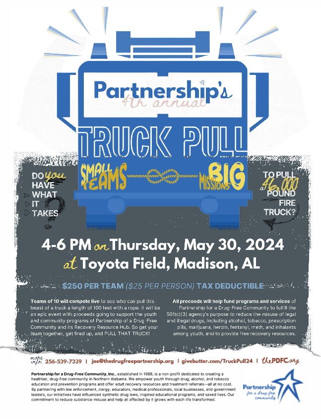 Maybe you've never considered adding pulling a fire truck to your bucket list, but here's your chance! All proceeds go towards Partnership for a Drug-Free Community. Register your team today! Register here: givebutter.com/TruckPull24