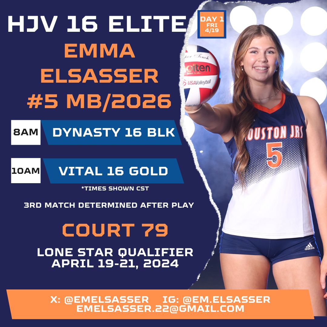 Lone Star Qualifier in Dallas this weekend and I can't wait to join my team on the court! LET'S GOOOOO🙌🏐💪 @houstonjuniors @OTHSVolleyball @PrepDig @CoachMikeDZ @grtorres @VBAdrenaline @MaxPreps