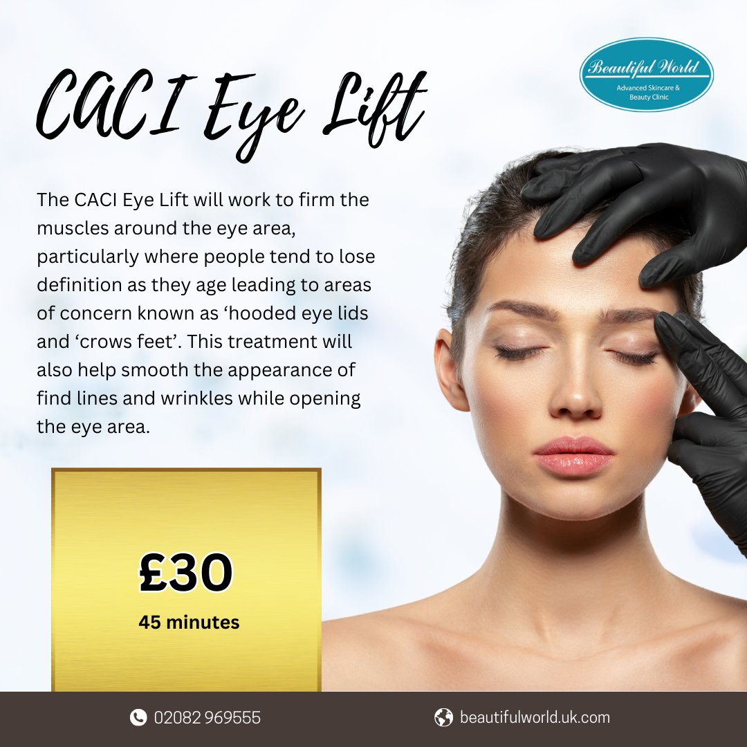 Beautywhitton's tweet photo. Rejuvenate your eyes with CACI Eye Lift! Say goodbye to tired, puffy eyes and hello to refreshed, youthful beauty. 

📲 𝐓𝐨 𝐛𝐨𝐨𝐤 𝐨𝐧𝐥𝐢𝐧𝐞:
https://t.co/9Gn6XkQiAV

#CACI #Facelift #salon #westlondon https://t.co/sRTMMg56K4